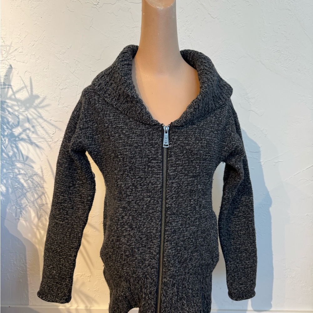 TNA Charcoal Zippered Cardigan